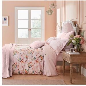 Ted Baker London Peppermint 100% Cotton Soft Pink Bedding Set in Twin. New!